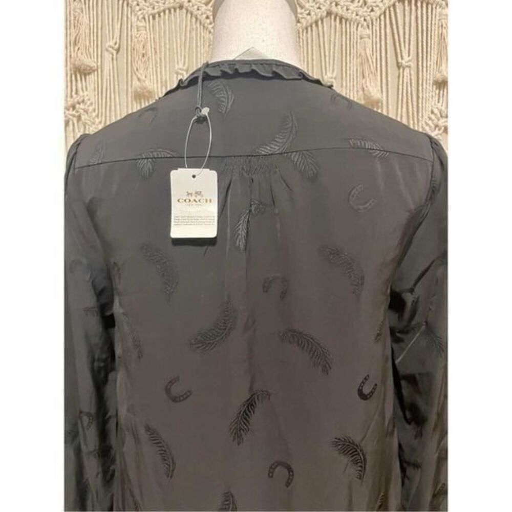 NWT COACH Feather Jacquard Print Silky Dress Size 2 - Picture 7 of 11